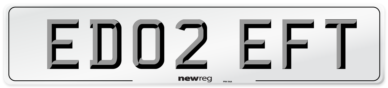 ED02 EFT Number Plate from New Reg